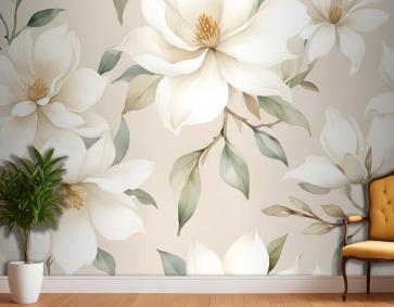 Yumuşak Manolya Çiçek Duvar Kağıdı 