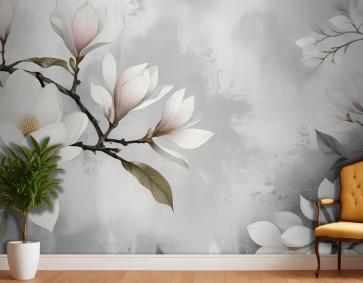 Vintage Retro Çiçek Buketi Duvar Kağıdı 