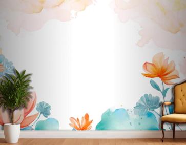 Suluboya Soyut Çiçek Arka Plan Duvar Kağıdı 