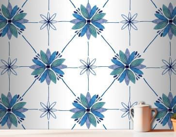 Suluboya Süs Çiçek Mutfak Duvar Kağıdı