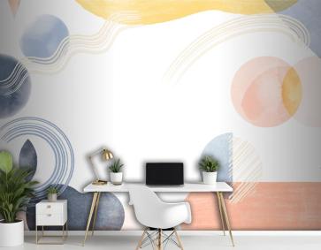 Suluboya Geometrik Arka Plan Ofis Duvar Kağıdı