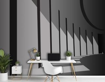 Sütunların Arasından Işık Akan Soyut Bir Bina Ofis Duvar Kağıdı