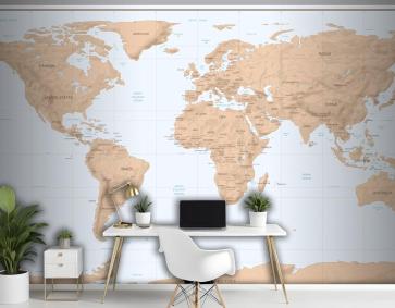 Vintage Dünya Haritası Duvar Kağıdı