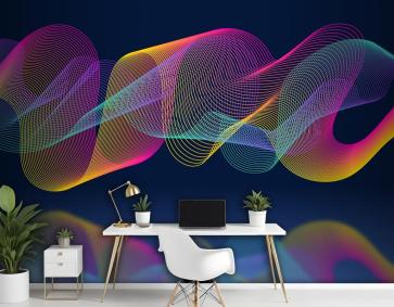 Renkli Ekolayzer Dalga Ofis Duvar Kağıdı
