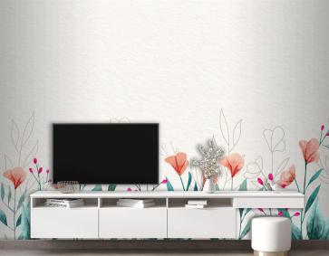 Suluboya Çiçek Duvar Kağıdı Konsepti Duvar Kağıdı