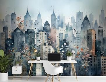 Soyut Şehir Manzarası Duvar Kağıdı 