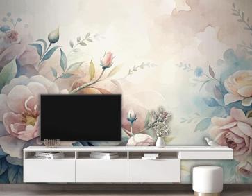 Güzel Suluboya Çiçek Arka Plan Duvar Kağıdı 