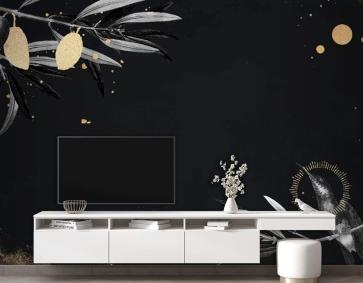 Boş Parıltılı Altın Çerçeve Duvar Kağıdı