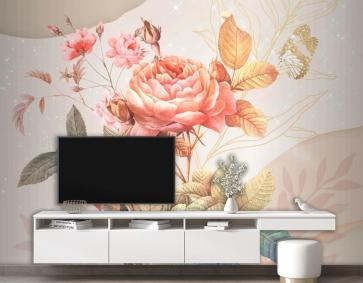 Çiçek Arka Plan Estetik Vintage Duvar Kağıdı