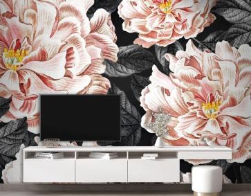 Çiçekli Şakayık Vintage Duvar Kağıdı