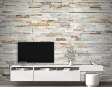 Küçük Tuğlalar Açık Taş Desen Duvar Kağıdı