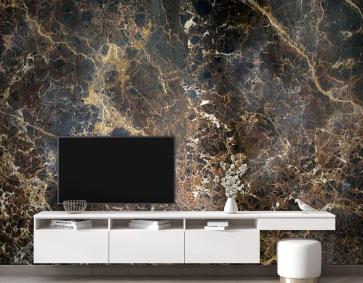 Mermer Granit Desenli Duvar Kağıdı Kahve Siyah Renkler