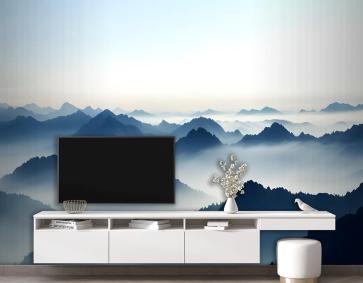 Puslu Dağ Manzarası Sis Duvar Kağıdı 