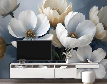 Yağlıboya Yumuşak Lale Çiçek Sanatı Duvar Kağıdı 