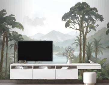 Yağmur Ormanı Doğa Ağaç Manzara Duvar Kağıdı 