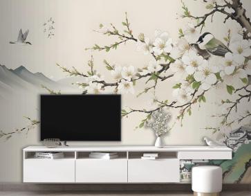 Retro Erik Çiçeği Duvar Kağıdı 