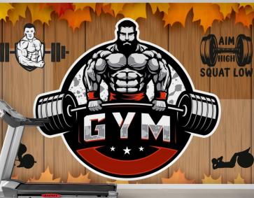 Sonbahar Temalı Gym Halter Spor Salonu Duvar Kağıdı