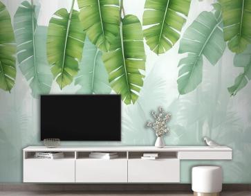 Tropikal Yapraklar Ve Gölgelendirme Yaprağı Duvar Kağıdı