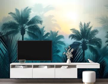 Tropikal Palmiye Ormanı Duvar Kağıdı 