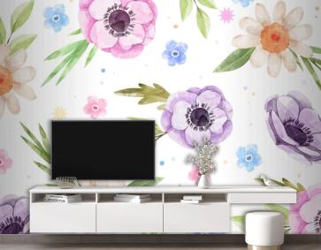 Suluboya Çiçek Arka Plan Duvar Kağıdı 