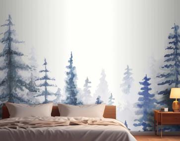 El Boyalı Suluboya Doğa Arka Plan Yatak Odası Duvar Kağıdı