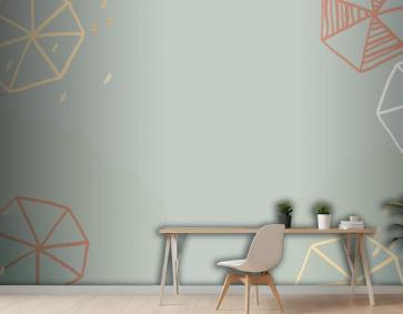 Sevimli Şemsiye Ofis Duvar Kağıdı Yeşil Yağmurlu Sezon Arka Planı