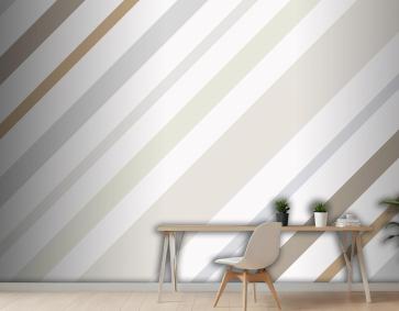 Krem Arka Plan Çizgili Desenli Bej Estetik Tasarım Ofis Duvar Kağıdı