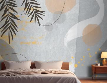 Suluboya Soyut Doodle Arka Plan Yatak Odası Duvar Kağıdı