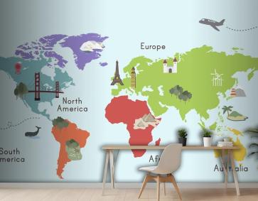 Dünya Kıta Haritası Konumu Grafiği Duvar Kağıdı 