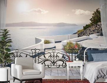 3 Boyutlu Balkon Manzarası Duvar Kağıdı