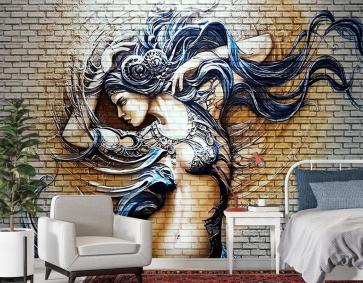 3 Boyutlu Kadın Figürü Duvar Kağıdı