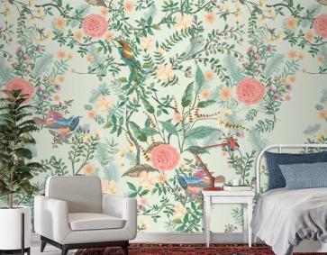 Duvar Kağıdı Duvarı İçin Vintage Dekoratif Bahçe Kusursuz Deseni