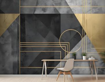 Renkli Geometrik Grunge Sanat Duvar Kağıdı 