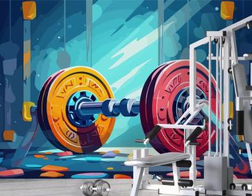 Disk Ağırlıklı Dinamik Fitness Merkezi Duvar Kağıdı