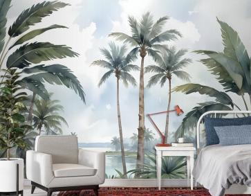 Deniz Kenarında Egzotik Orman Duvar Kağıdı