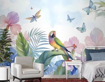 Ortanca Ve Papağanlı Şakayık Duvar Kağıdı