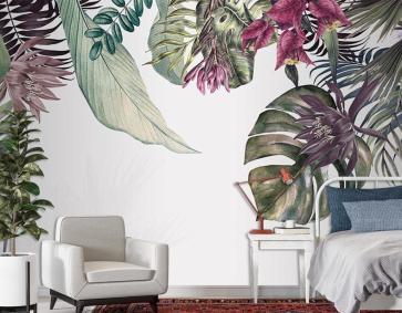Renkli Amazon Tropik Yapraklar Duvar Kağıdı