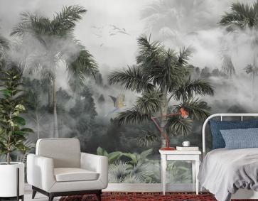 Sisli Tropikal Orman Özel Tasarım Duvar Kağıdı