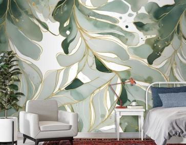 Tropikal Taze Yaprak Duvar Kağıdı 