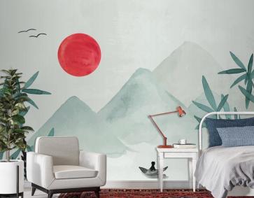 Suluboya Çin Tarzı Duvar Kağıdı 