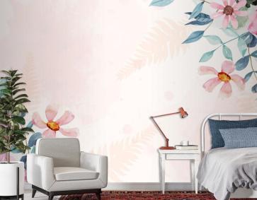 Suluboya Çiçek Arka Plan Duvar Kağıdı 