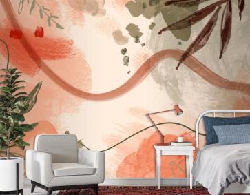 Suluboya Pişmiş Toprak Desen Tasarım Duvar Kağıdı 