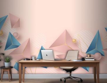 Gerçekçi Poligon Arka Plan Ofis Duvar Kağıdı