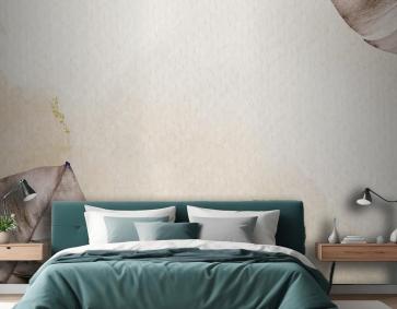 Metalik Monstera Yaprağı Arka Plan Yatak Odası Duvar Kağıdı