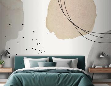 Kahverengi Suluboya Yatak Odası Duvar Kağıdı