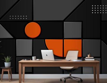 Soyut Karanlık Küpler Fütüristik Tasarım Ofis Duvar Kağıdı