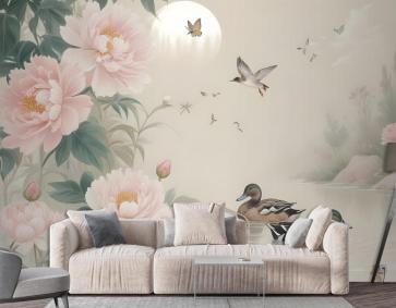 Nostaljik Şakayık Çiçeği Duvar Kağıdı