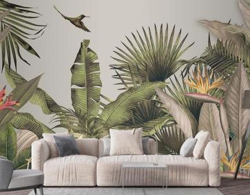 Özel Tasarım Tropikal Yaprak Tarz Duvar Kağıtları