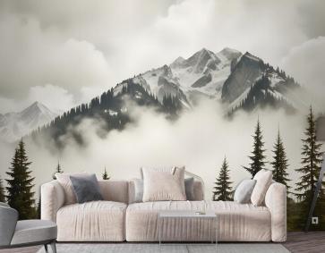 Karlı Dağ Manzarası Duvar Kağıdı 