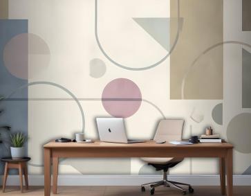Yumuşak Geometrik Şekil Sanat Duvar Kağıdı 
